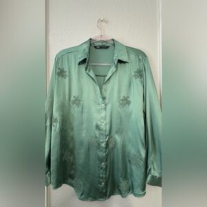 Zara Elegant Green Women's Top